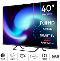 2 40" Телевизор Topdevice TV 40" FRAMELESS, HD 720p, Smart TV WildRed, черный уценённый
