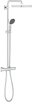 2 Душевая система с термостатом для настенного монтажа, GROHE QuickFix Vitalio Start 250 CUBE, хром, (26697000) уценённый