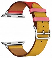 Lyambda Кожаный ремешок Maia для Apple Watch 42/44 mm Yellow/red/pink