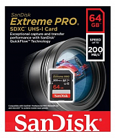 2 Карта памяти SanDisk SDXC 64 ГБ Class 10, V30, UHS Class 3, R/W 170/90 МБ/с уценённый