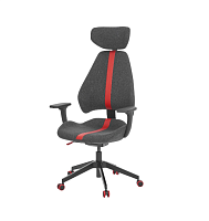 2 Компьютерное кресло ИКЕА ГРУППСПЕЛЬ игровое, обивка: текстиль, цвет: Гуннаред черный/серый 2 Части уценённый
