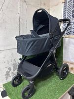 A3 Коляска универсальная 2 в 1 детская всесезонная Junion Pioni с реверсивными блоком и люлькой, цвет чёрный уценённый