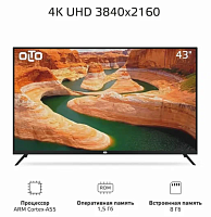 2kd Телевизор Olto 43ST20U 2020 LED, HDR, черный уценённый