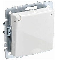 Розетка BRITE РСбш10-3-БрБ 16А IP20 с заземл. защ. шторки с крышкой бел. IEK BR-R16-16-K01