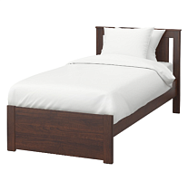 2kd Кровать ИКЕА СОНГЕСАНД, размер (ДхШ): 207х103 см, спальное место (ДхШ): 200х90 см, цвет: коричневый уценённый