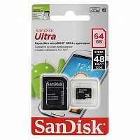 SanDisk microSDHC Class 10 64GB + SD adapter