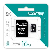 SmartBuy microSDHC Class 10 16GB + SD adapter