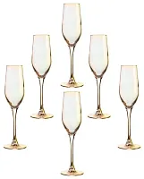 2kd Набор бокалов Luminarc Celeste для шампанского P1636, 160 мл, 6 шт., золотистый хамелеон уценённый