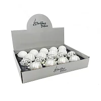 2kd Набор елочных шаров CHRISTMAS DELUXE 88305, белый микс, 7 см, 18 шт. уценённый