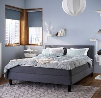 2kd Кровать ИКЕА СЭБЁВИК, размер (ДхШ): 203х140 см, цвет: висле серый 2 Части уценённый