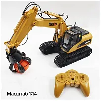2kd  Радиоуправляемая игрушечная машина, строительная техника Экскаватор/Загрузчик Huina HN1571 масштаб 1:14, жёлтый/чёрный уценённый