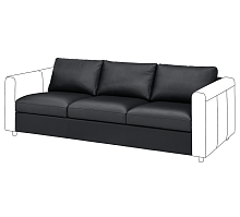 2 Секция дивана ИКЕА ВИМЛЕ размер: 211х98 см,  гранн/бумстад черный 2 Части уценённый