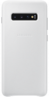 Чехол-накладка Leather Cover Samsung EF-VG975 для Galaxy S10+ White