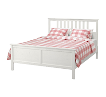 2 Кровать ИКЕА ХЕМНЭС, размер (ДхШ): 211х174 см, спальное место (ДхШ): 200х160 см, цвет: белая морилка 2 Части уценённый
