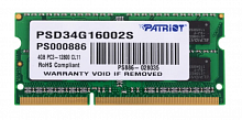 2 Оперативная память Patriot Memory SL 4 ГБ DDR3 1600 МГц SODIMM CL11 PSD34G16002S уценённый