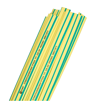 Термоусаживаемая трубка ТУТ нг 10/5 в отрезках (50 штук по 1 метру), желто-зеленая, EKF PROxima