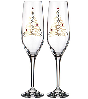 2 Набор бокалов для шампанского 190мл из 2 штук стразы Bohemia Crystal (146559) уценённый